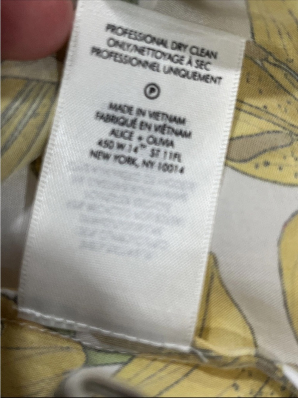 Alice + Olivia Yellow Lily Print Shirt Dress Silk Blend Size S summer dress - Picture 10 of 11